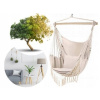 Závesné hojdacie kreslo - Lima Beige visiace kreslo boho brazílske kreslo (Lima Beige visiace kreslo boho brazílske kreslo)
