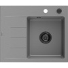 Mexen Ben, 1-komorový granitový drez 600x500x190 mm, pravý + čierny sifón, šedá, 6523605000-71-B