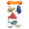 CUKROVÁ TLAČ jedlý obrázok na tortu Cukrová hmota RYBKA NEMO DORY SADA 11