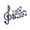 B-TOP Brošňa Husľový kľúč s notami Druh barvy: Modrá