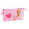 Trojitý peračník Barbie Girl Ružová 22 x 12 x 3 cm
