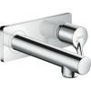 HANSGROHE Talis S 2-otvorová páková umývadlová batéria pod omietku, pre nástennú montáž, s krycou doskou, výtok 165 mm, chróm, 72110000