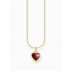 Thomas Sabo KE2268-414-10-L45V Gold-plated chain w. dark red heart pendant