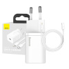 Baseus Super Si Quick Charger 1C 20W s káblom USB-C pre Lightning 1 m (biely) 20666
