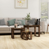zahrada-XL Stohovateľné stolíky 3 ks dymový dub spracované drevo 815222