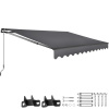 tectake 406133 výsuvná markíza ornella s držiakom na stenu - 300 x 250 cm, tmavě šedá