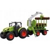 DIAĽKOVO OVLÁDANÝ TRAKTOR S PRÍVESOM S DREVOM, GUMOVÉ GULE, KOLESÁ, HRAČKA RC