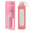 Motivačná sklenená fľaša na vodu 1l Wessper B1 BOROSILICATE Pink (ružová)