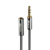 Kábel 3.5mm stereo jack M/F predlžovací 1m, sivý, pozl. konektor, Slim, Cromo Line