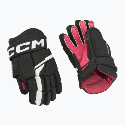 Detské hokejové rukavice CCM Next YTH black/white (8'')