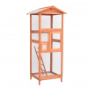 vidaXL Záhradná klietka pre vtáky 68x62x166 cm jedľový masív - Hnedá - 169353-103661