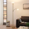 Stropné svietidlo Lindby Jost, 180 cm, mosadz, lampa na čítanie, E27 - 9621315