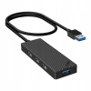 Adaptér Hub 4 v 1, INVZI, MH04, 4x USB 3.0 (čierny)