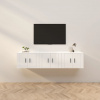 vidaXL Nástenné TV skrinky 3 ks lesklé biele 57x34,5x40 cm - Biela - 76324-30906