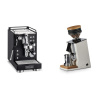 La Pavoni Mini Cellini, black + Eureka Mignon Single Dose, White & Oak