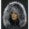 Špongr Kožušinový lem golier na kapucni z fínskeho mývala 10033 BLACK & WHITE