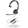 HP Poly Poly Blackwire 3310 Monaural Microsoft Teams Certified USB-C Headset +USB-C/A Adapter 8X216AA (8X216AA)