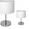 EUlight Stolná lampa Casino, 1x biele textilné tienidlo, ch