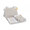 2D sada do kočíka, postieľky, kolísky, mušelín, bavlna - šedá, biela