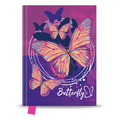 JUNIOR Pamätník 14x18 cm, 80 list. čistý - Butterfly