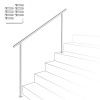 Jopassy 160 cm zábradlie na schody z nerezovej ocele zábradlie na schody zábradlie balkón bez priečok, vnútorné a vonkajšie