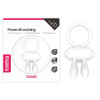 Lovetoy Power Clit Silicone Cockring - vibračný silikónový krúžok (biely)