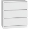 TopEshop Malwa komoda 70 x 40 x 75cm biely lesk (MALWA M3 BIELA SKRIŇA S 3 ZÁSUVKAMI)
