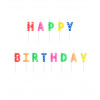 Tortové sviečky s farebným nápisom Happy Birthday