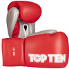 TOP TEN Boxing Gloves “Profi” - 8 oz, red-silver Color: Red - Silver, Gloves weight: 10 oz, Gloves cut: Without Label