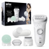 DEPILÁTOR DÁMSKY BRAUN SILK-EPIL 9-865 PEELING MASÁŽNE PODLOŽKY PRÍSLUŠENSTVO