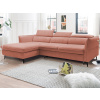 Rohová sedacia súprava Mango, lososová látka, ľavý roh
