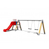 Playground System Reťazová dvojhojdačka so šmykľavkou drevená - B (v.p. 1 m)