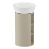 DURAVIT White Tulip samostatne stojaca skrinka pod umývadlo, 2 poličky zľava a zprava, 350 x 410 x 751 mm, dub prírodný masív/taupe matná, WT42390H560