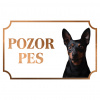 Pražský krysiarik - Kovová tabuľka POZOR PES