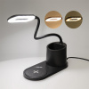 AppleMix Stolná lampa + bezdrôtová nabíjačka / nabíjacia podložka Qi + držiak na ceruzky - čierna