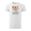 Sablio Tričko s potlačou EAT SLEEP SKATE REPEAT - bílé XL