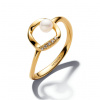PANDORA ESSENCE pozlátený prsteň s perlou 163831C01