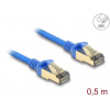 Delock Síťový kabel RJ45, Cat.8.1, F/FTP, tenký, 0,5 m, modrý 80332