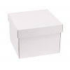 Darčeková krabička s vekom 200x200x150/40 mm, biela