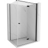 Mexen Mist-F T, 1-krídlový skladací sprchový kút pravý 70 x 95 cm, číre sklo, čierny profil, 8A6T-070-095-70-00-P