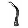 Solight LED stolná lampička s displayom, 6W, 4100K, koža, čierna WO46-B