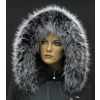 Špongr Kožušinový lem golier na kapucni z fínskeho mývala 10034 BLACK & WHITE