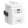Adaptér cestovný World Adapter PRO Light, USB nabíjačka (USB A + USB Typ C) PD 30W, biely, SKROSS
