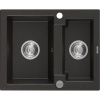 Mexen Carlos, granitový drez 582x475x177 mm, 1,5-komorový, čierna-zlatá metalíza, 6518581500-75