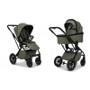 MOON Kombinovaný kočík PIÚ 2025 Varianta: Black chrome / Moss green
