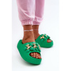 Dámske zelené šľapky na platforme, BG181 GREEN__32668-40/41 40/41
