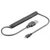 PremiumCord microUSB 1m - kroucený 50cm až 100cm černý ku2m1fkr