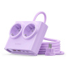 Orico PDC25 25W 6v1 napájací pásik 2x AC + 2x USB-A + 2x USB-C - fialový (Orico PDC25 25W 6v1 napájací pásik 2x AC + 2x USB-A + 2x USB-C - fialový)