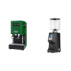 Gaggia New Classic EVO, green + Eureka Atom Specialty 75, black