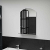 vidaXL Nástenné zrkadlo s poličkou 40x60 cm, tvrdené sklo - Srieborná - 36-36